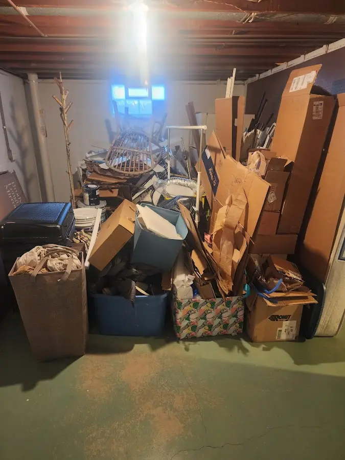 Roll-off dumpster container at job site for Roll Off Dumpster Rental in Merrydale